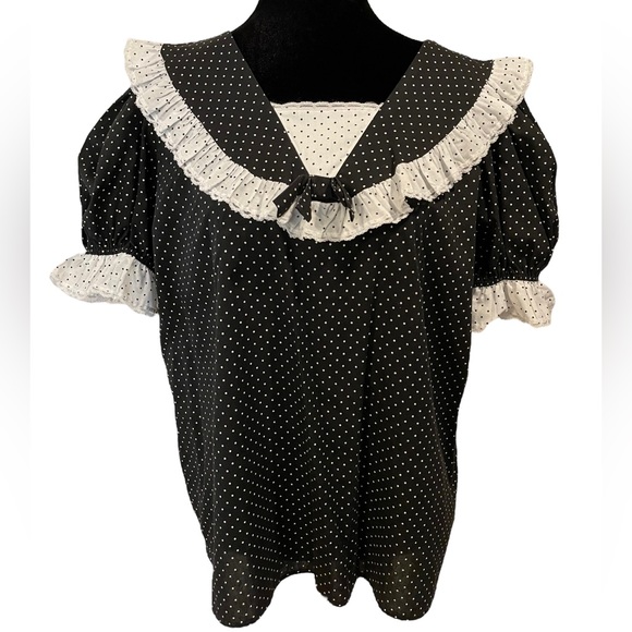 Partners Please by Malco Modes Vintage 70s Polka Dot Square Dance Skirt Top Set - Picture 5 of 12